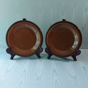 Classic Brown Dessert Plate Set (2)